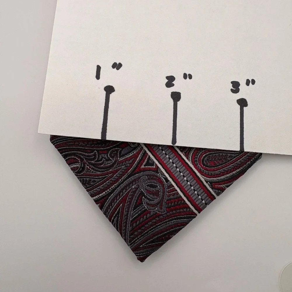 Pronto Uomo Couture Mens Silk Necktie‎ Red Grey Paisley Striped Hand Made